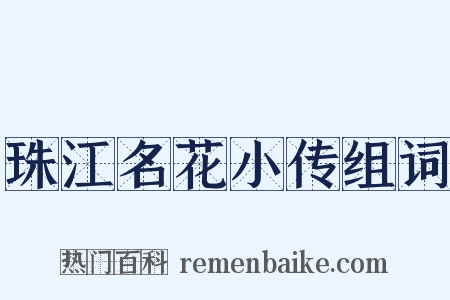 珠江名花小传组词是什么意思的图片